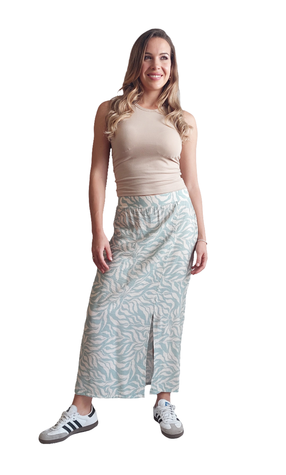 Falda Tata / Cemento y beige