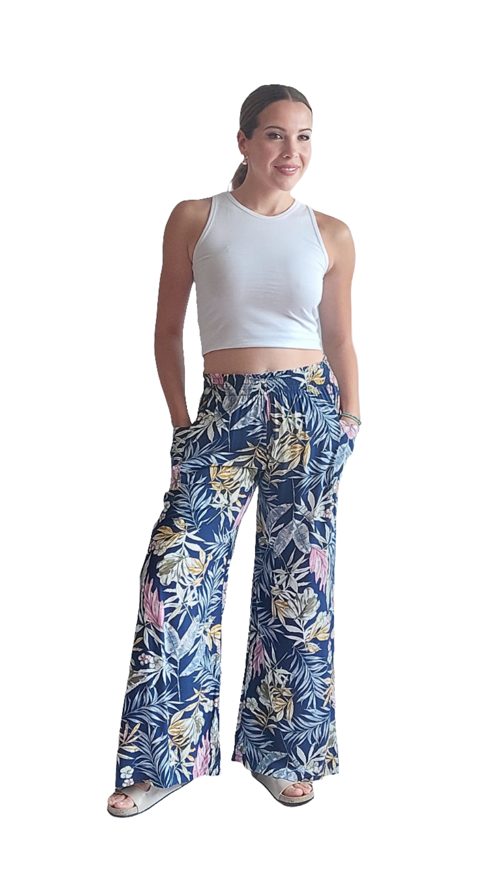 Palazo Sole / Fondo azul con flores