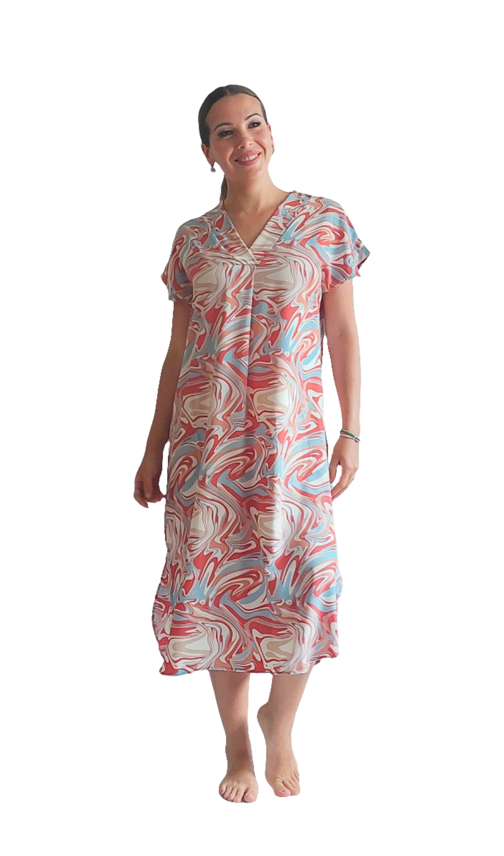 Túnica Myle / Ocre con celeste