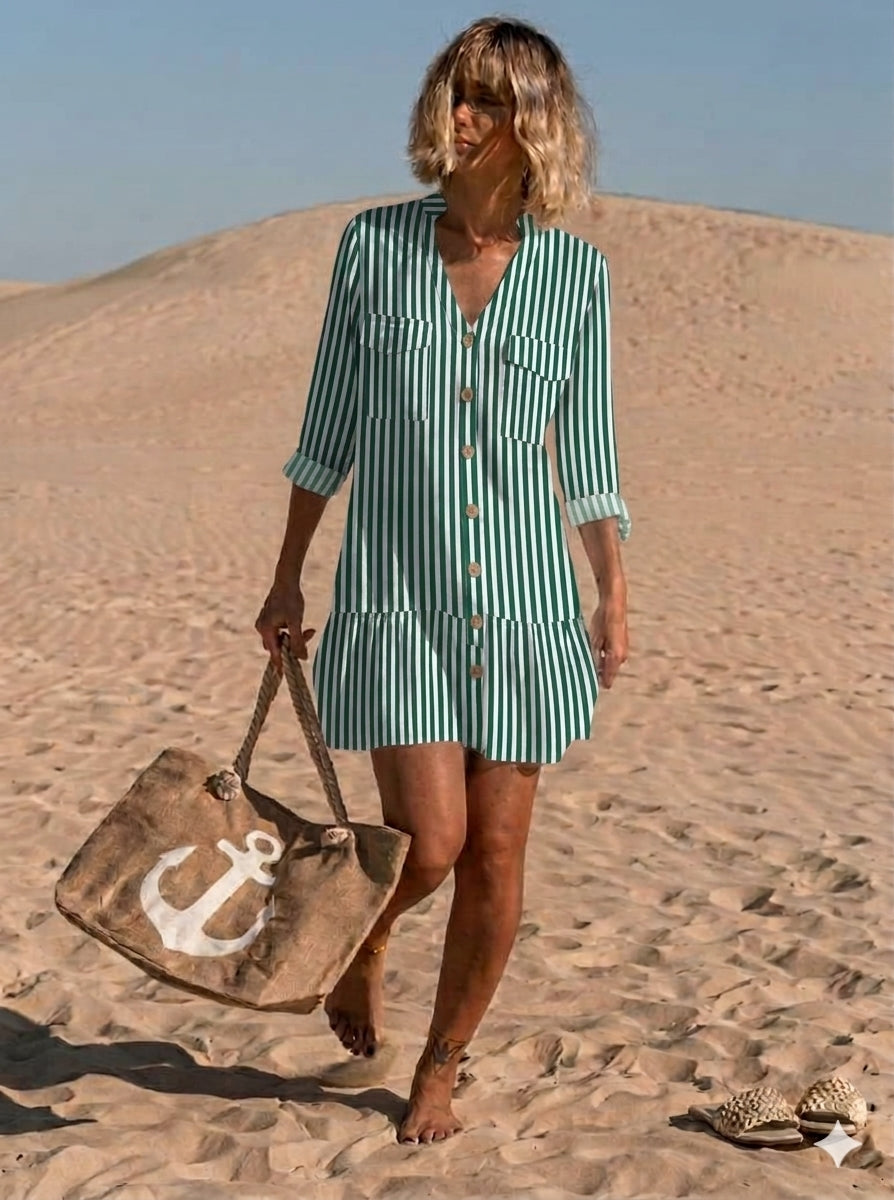 Camisero Erika / Rayas verde y blanco