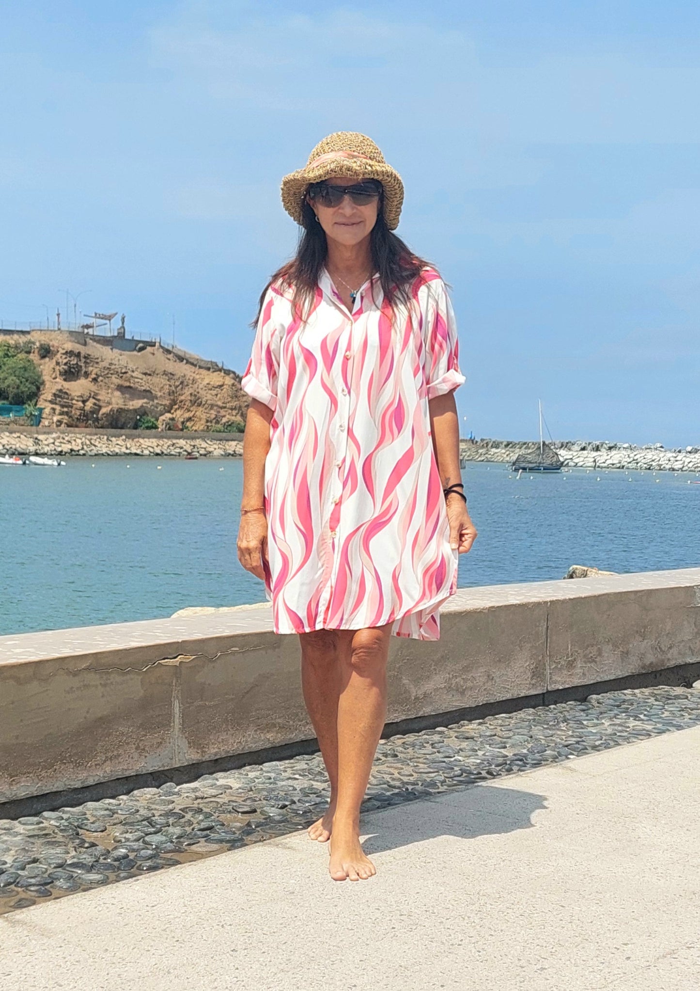 Camisero Mariel / Trazos tonos fucsia