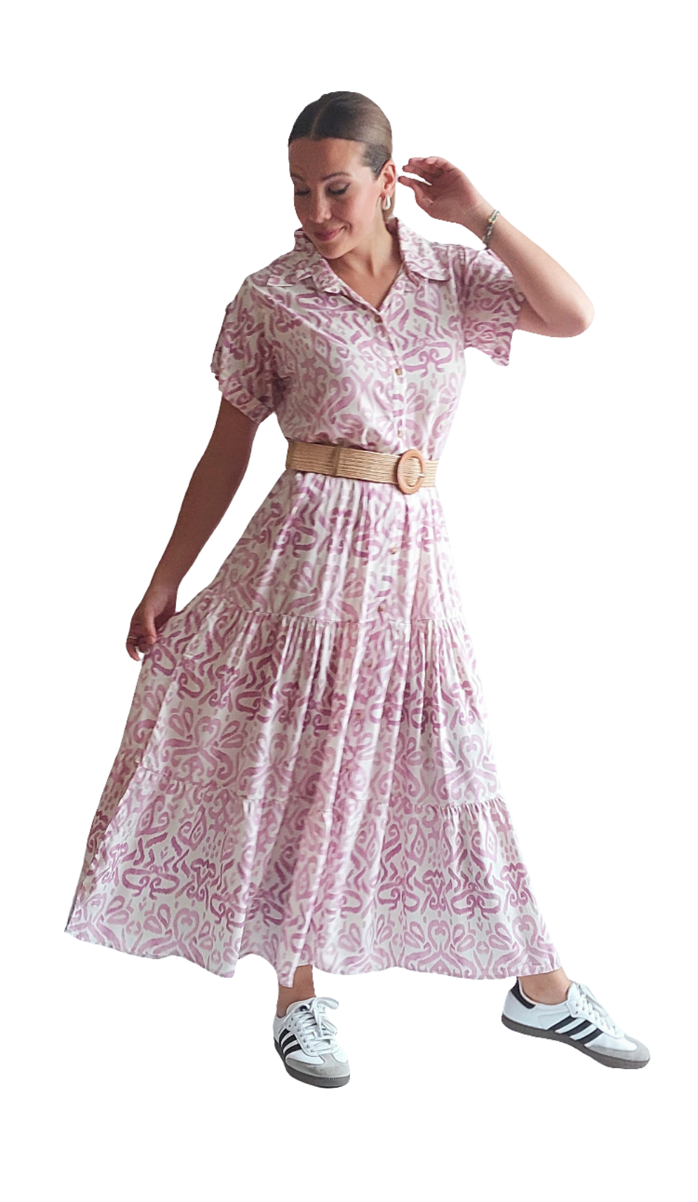 Vestido Isabella | Blanco con lila