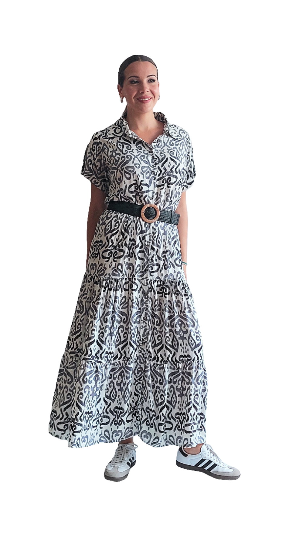 Vestido Isabella | Blanco con negro