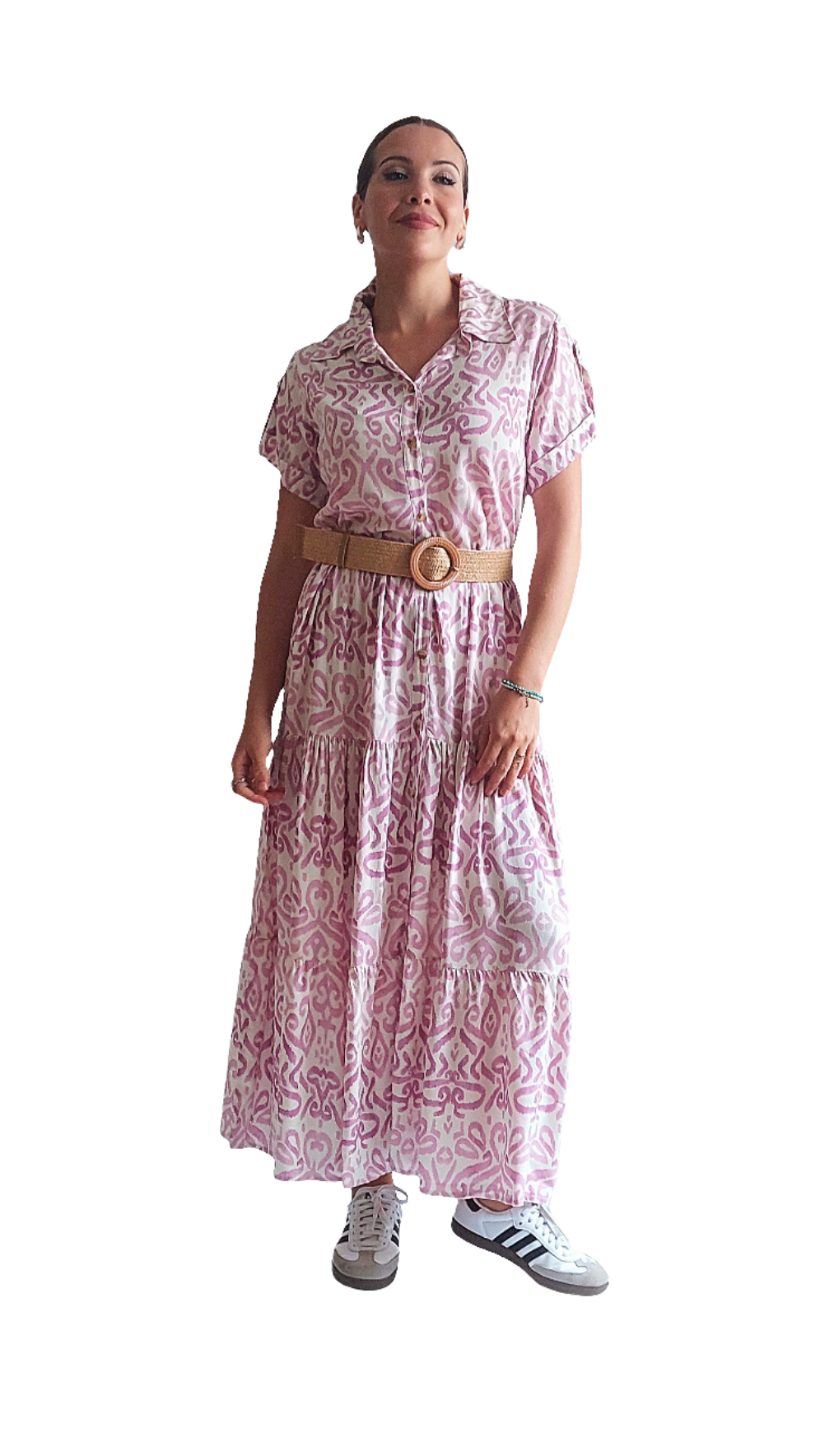 Vestido Isabella | Blanco con lila