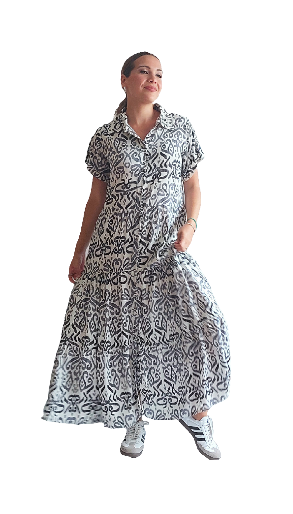 Vestido Isabella | Blanco con negro