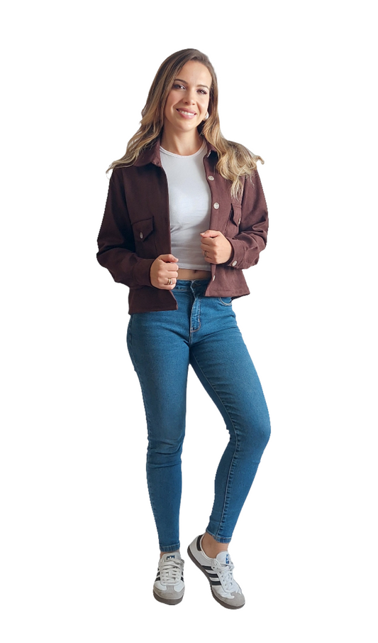 Casaca Julieta / Suede Gamuza Chocolate