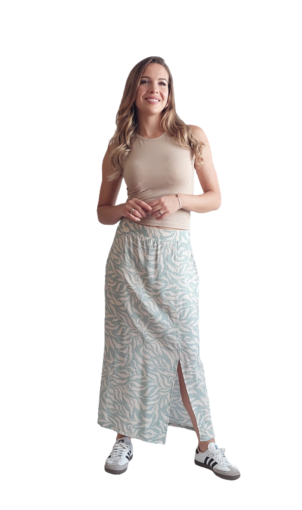 Falda Tata / Cemento y beige