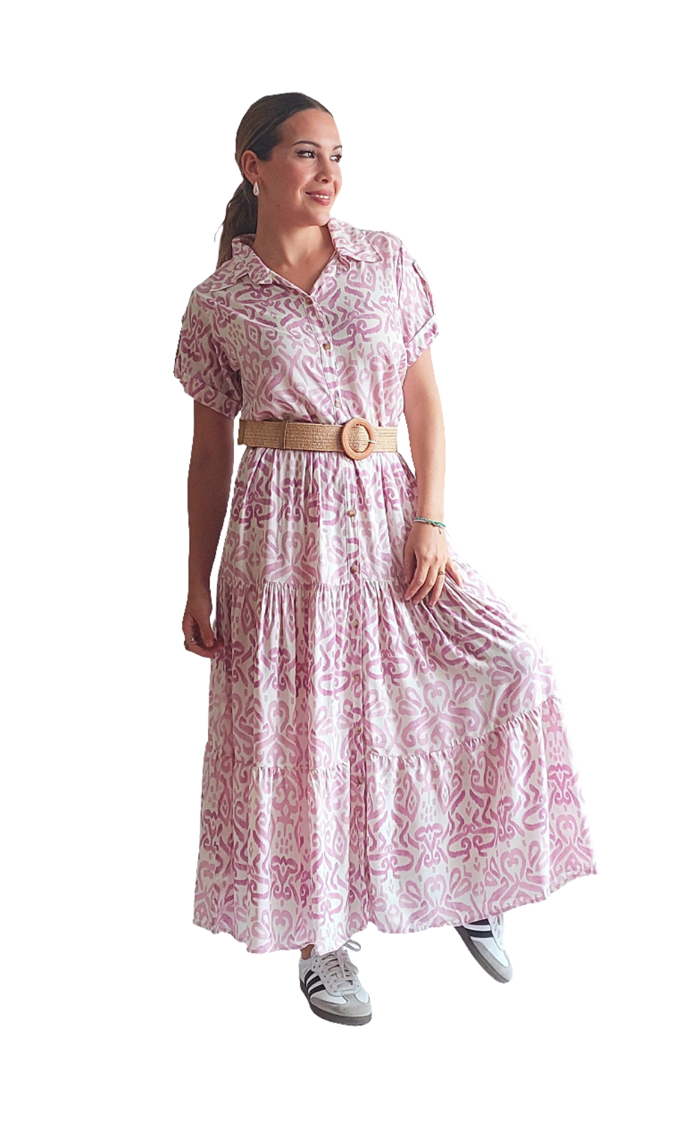 Vestido Isabella | Blanco con lila