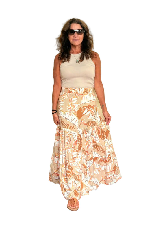 Falda Emma / Beige con marrón